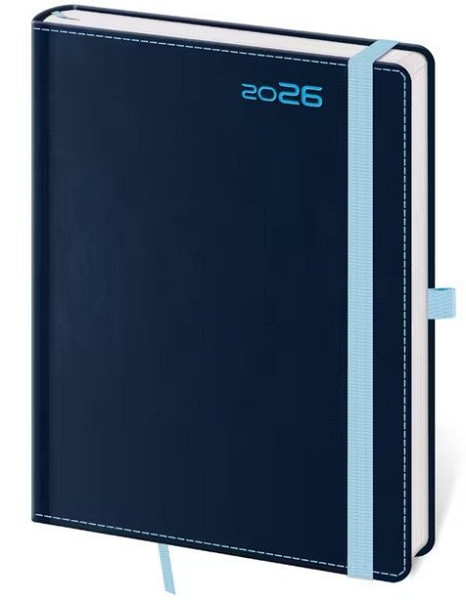 Diář 2026 denní A5 Double Blue s poutkem