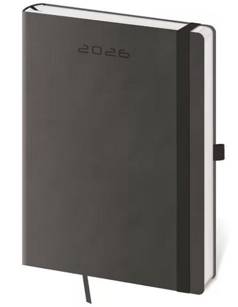 Diář 2026 denní A5 Flexies - tmavě šedá