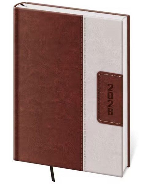 Diář 2026 týdenní A5 Classic - hnědo/béžová