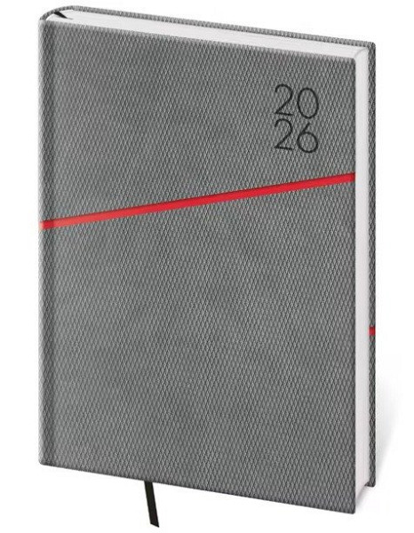 Diář 2026 týdenní A5 Grife - šedo/červená