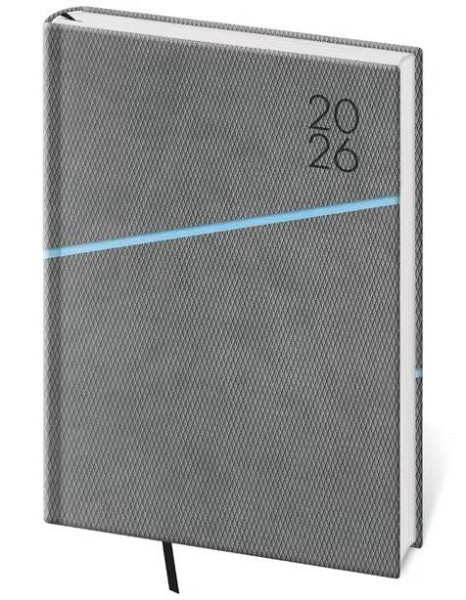 Diář 2026 týdenní A5 Grife - šedo/modrá