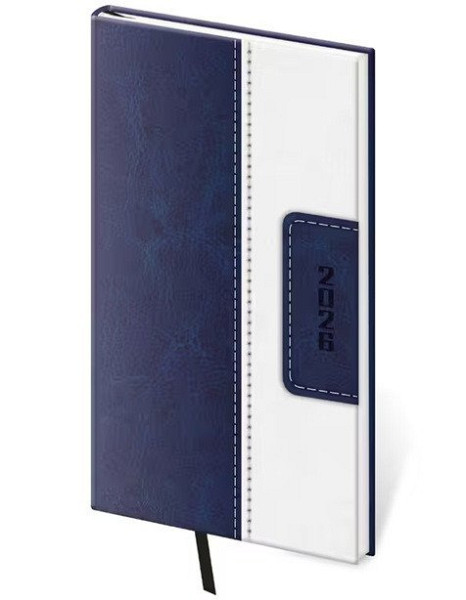 Diář 2026 týdenní kapesní Classic - modro/bílá