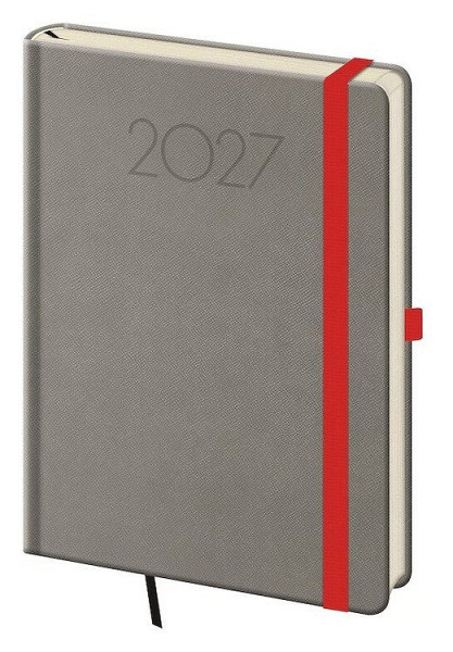 Diář 2027 týdenní A5 New Praga - šedá