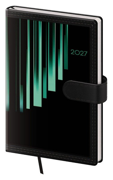 Diář 2027 týdenní kapesní Tone - zelená s magnetem