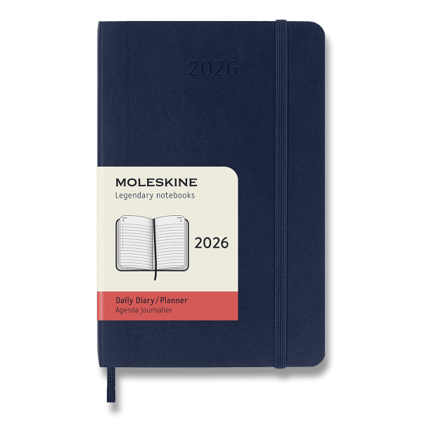 Diář Moleskine 2026 - měkké desky, S, denní, modrý