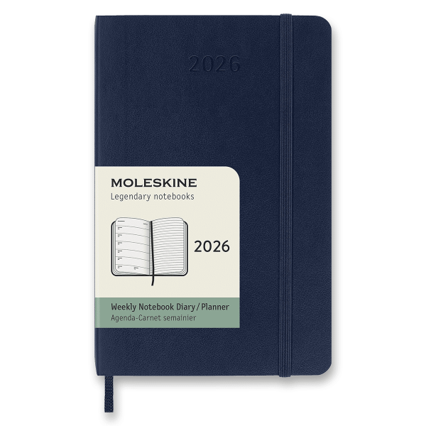 Diář Moleskine 2026 - měkké desky, S, týdenní, modrý
