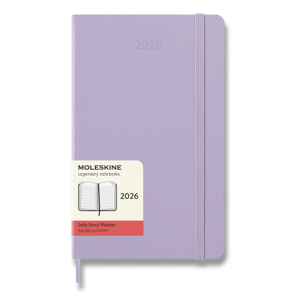 Diář Moleskine 2026 - tvrdé desky, L, denní, lila