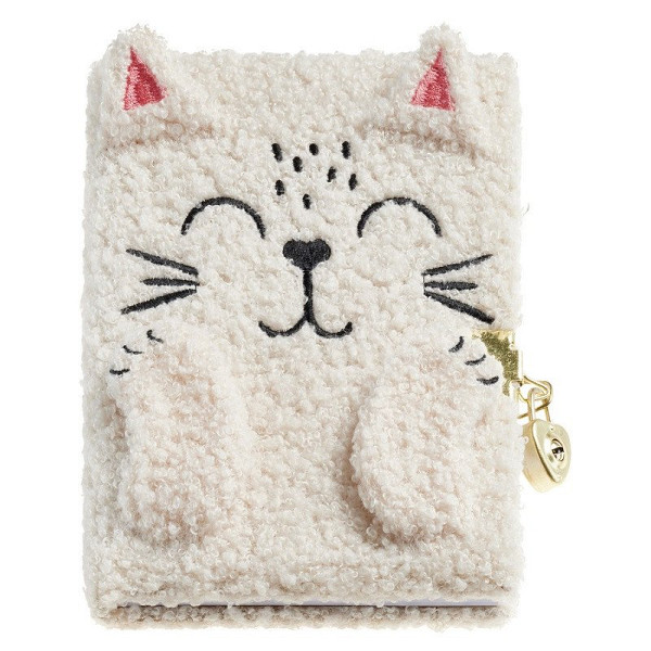 Diář se zámkem Fluffy - Kočka, 80 listů, 80g, linkovaný