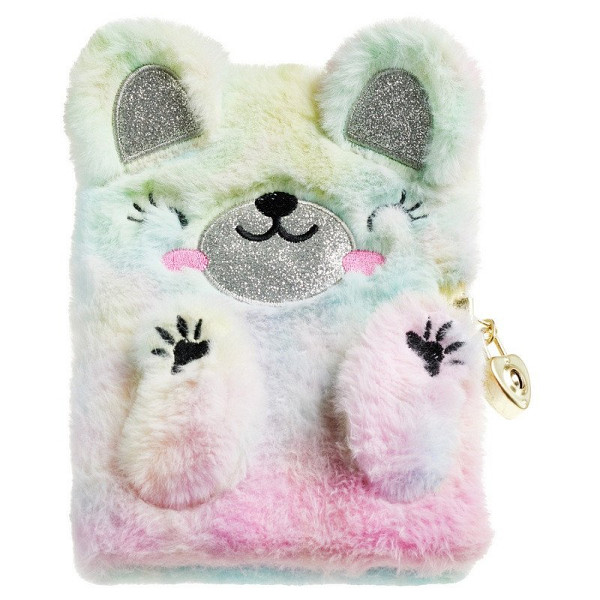 Diář se zámkem Fluffy - Medvěd, 80 listů, 80g, linkovaný