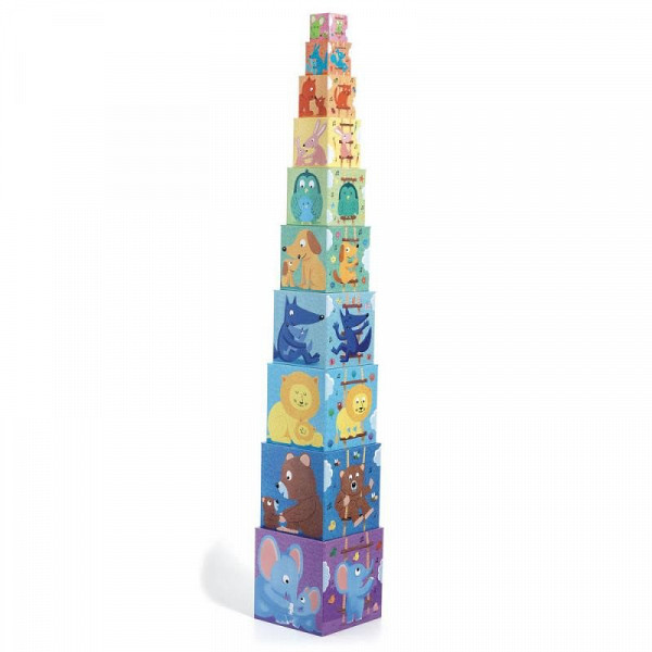 Djeco Skládací kostky pyramida - Mláďata