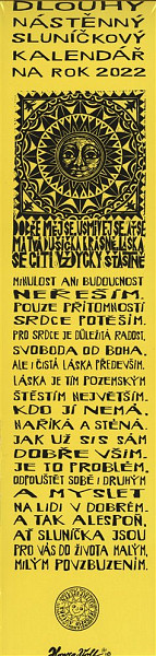 Dlouhý nástěnný sluníčkový kalendář na rok 2022