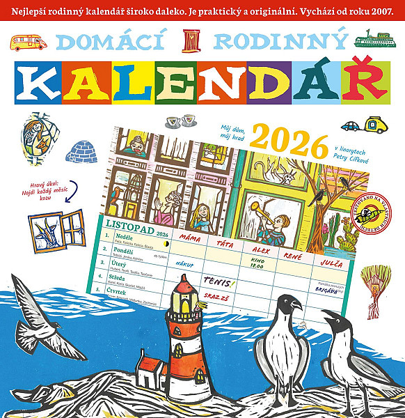 Domácí rodinný kalendář 2026