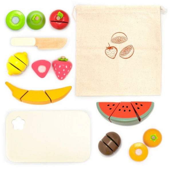 Dřevěná sada krájení ovoce