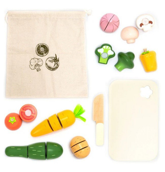 Dřevěná sada krájení zelenina