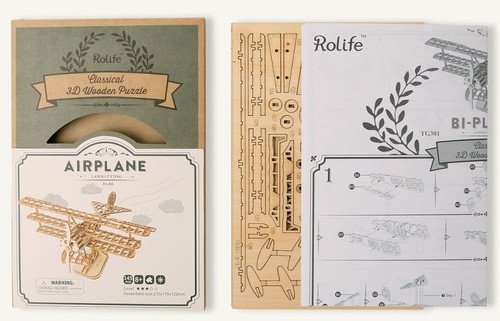 Dřevěné 3D puzzle - Letadlo
