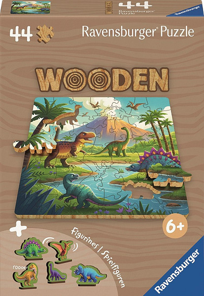 Dřevěné puzzle Dinosauři 44 dílků