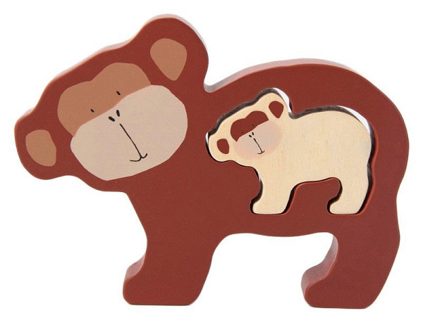 Dřevěné puzzle pro děti pan opičák