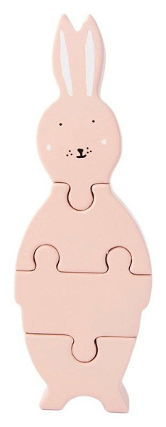 Dřevěné puzzle pro děti paní králíčí