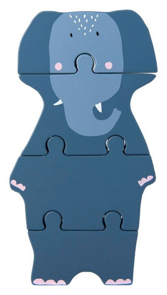 Dřevěné puzzle pro děti paní slonice