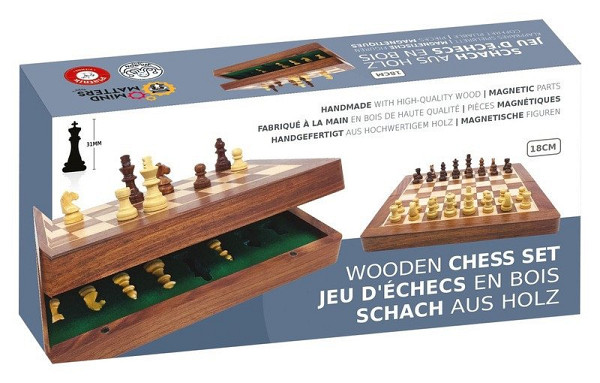 Dřevěné šachy magnetické 18 cm