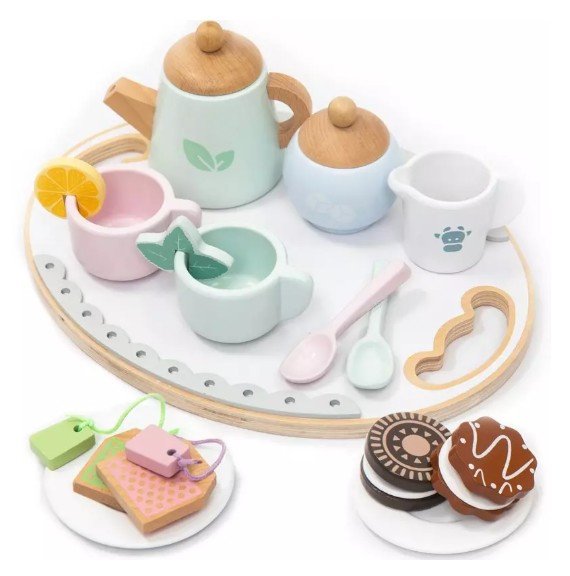 Dřevěný čajový set