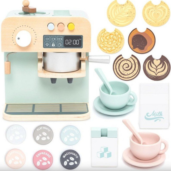 Dřevěný kávovar s doplňky