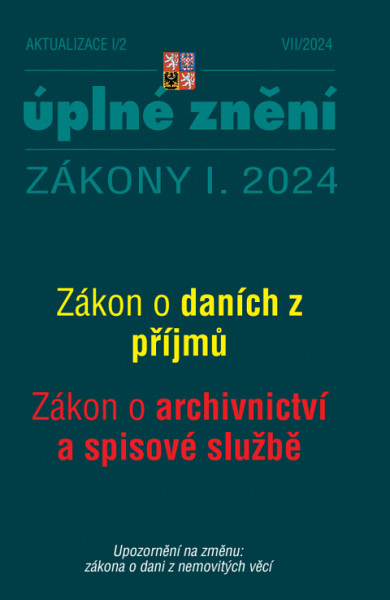 E-kniha Aktualizace I/2 / 2024 - o daních z příjmů, o archivnictví a spisové službě