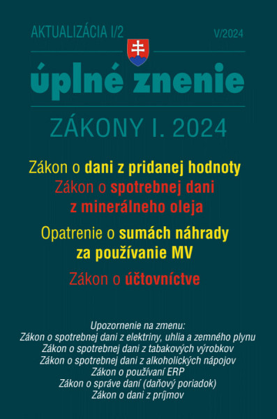 E-kniha Aktualizácia I/2 / 2024 - daňové a účtovné zákony