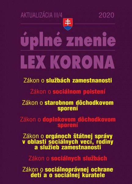 E-kniha Aktualizácia III/4 - LEX KORONA - Práca, mzdy, zamestnávanie