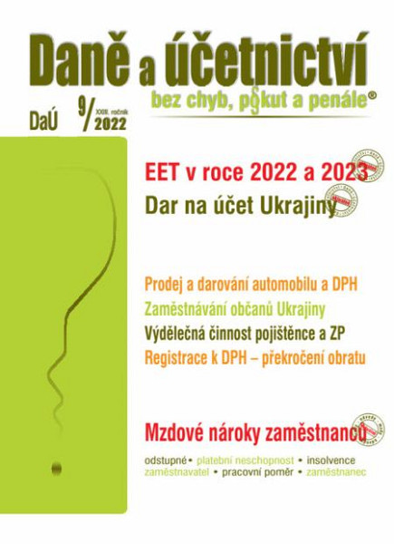 E-kniha Daně a účetnictví bez chyb, pokut a penále 9 / 2022 - EET – dobrovolné využívání