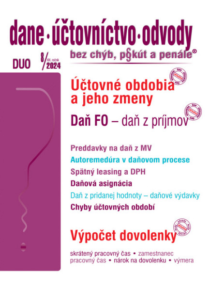 E-kniha Dane, účtovníctvo, odvody bez chýb, pokút a penále č. 8 / 2024 - Daň fyzickej osoby, Účtovné obdobia a ich zmeny