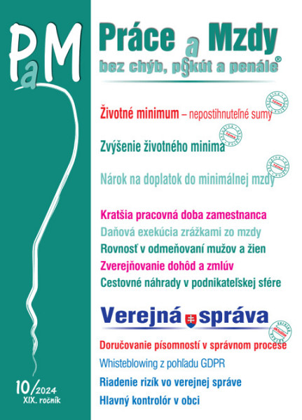 E-kniha Práce a Mzdy bez chýb, pokút a penále č. č. 10 / 2024 - Životné minimum – nepostihnuteľné sumy