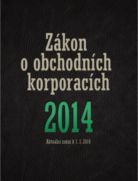 E-kniha Zákon o obchodních korporacích 2014