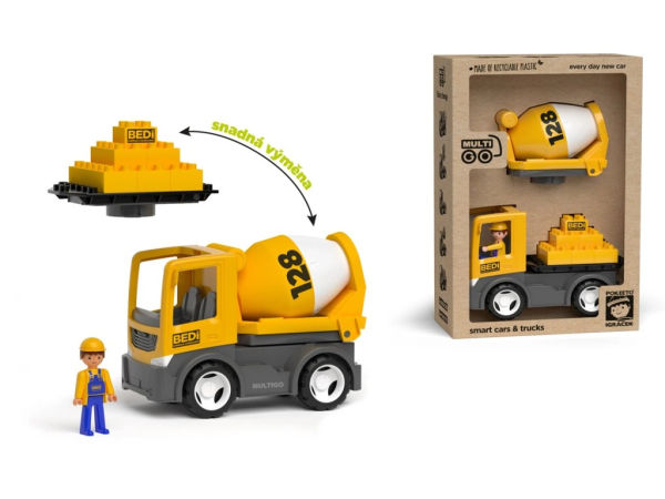 ECO MultiGO Build 2+1 - Igráček stavbař, domíchávač, deska