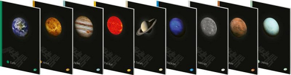 Elisa poznámkový sešit Planety A5, 40 listů, linka