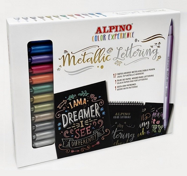 Fixy kaligrafické metalické 14ks