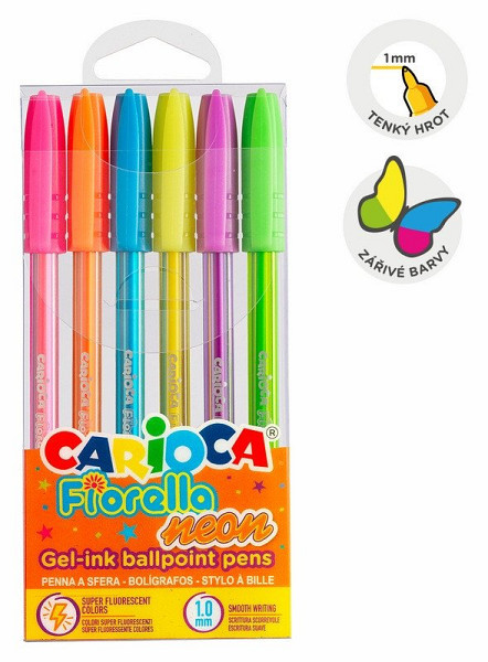 Gelová pera Fiorella - Neon, 6ks