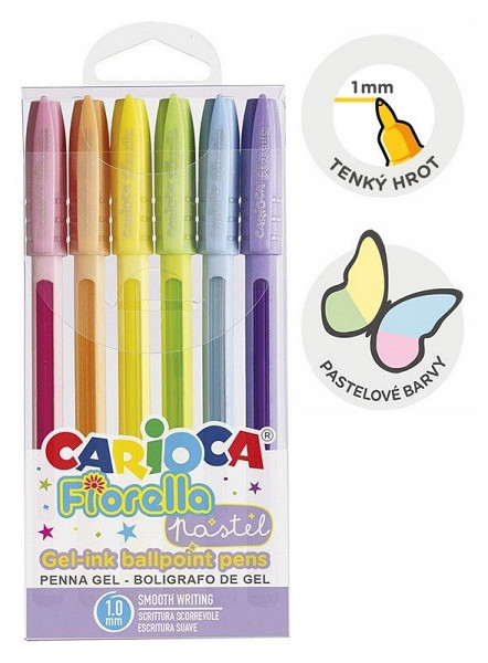Gelová pera Fiorella - Pastel, 6ks