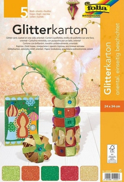 Glitrový papír Oriental 5 ks, 24x34 cm