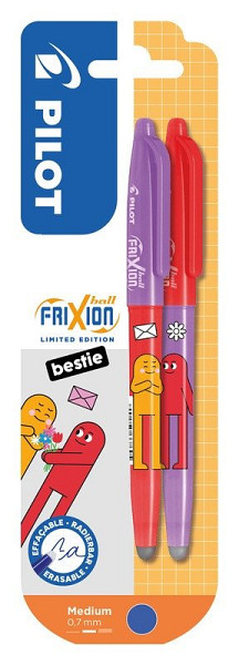 Gumovací roller FriXion Ball 07, Friends Ltd., R., BL, 2ks, červená/ fialová, BESTIE