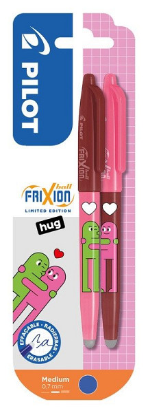 Gumovací roller FriXion Ball 07, Friends Ltd., R., BL, 2ks, vínová/k. růžová, HUG