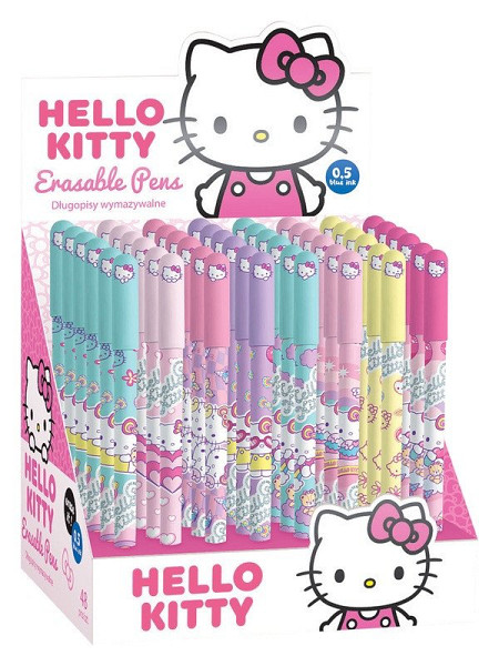 Gumovatelné pero Hello Kitty, s víčkem, modrá náplň