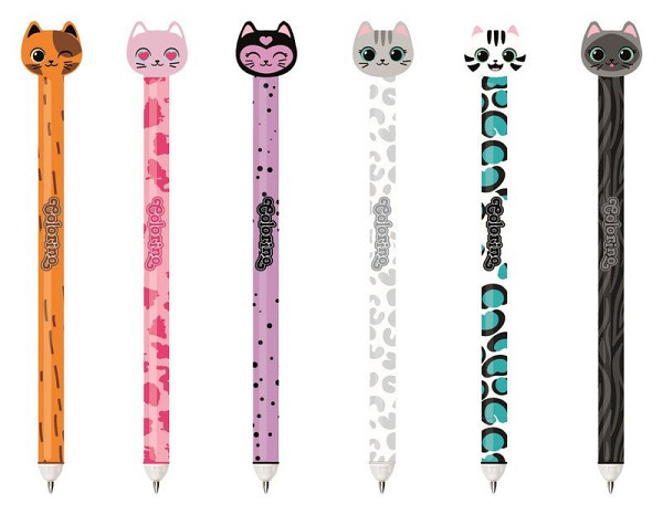 Gumovatelné pero Kočky (mix)