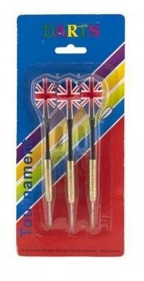 Házecí šipky s kovovým hrotem 15 cm kov/plast - 3 ks na kartě