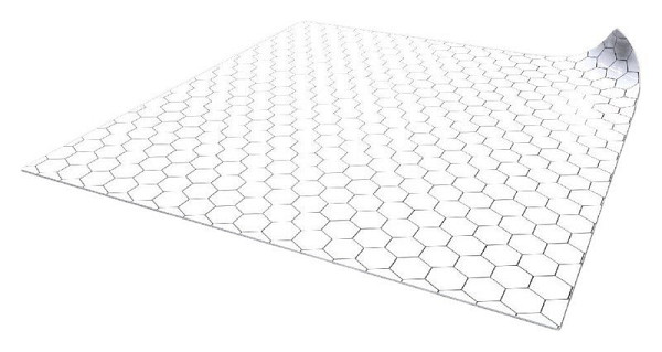 Herní podložka stíratelná bílá - 50 x 50 cm - Hexagonová mřížka