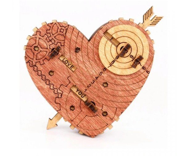 Hlavolam - Tin Woodman´s Heart - A mechanical box with a code lock