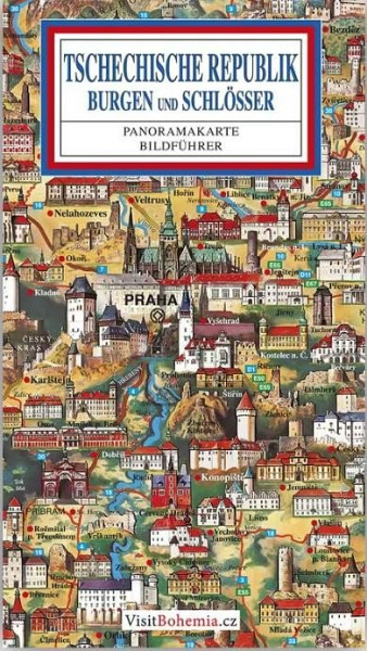 Hrady a zámky ČR - Panoramatická mapa / německy