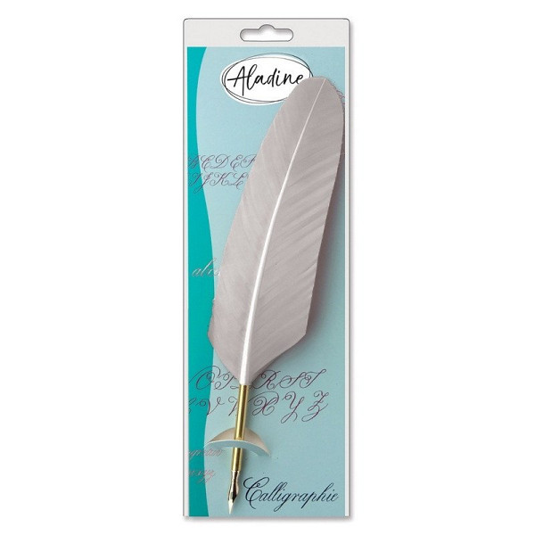 Husí brk s kovovým hrotem Aladine - bílý