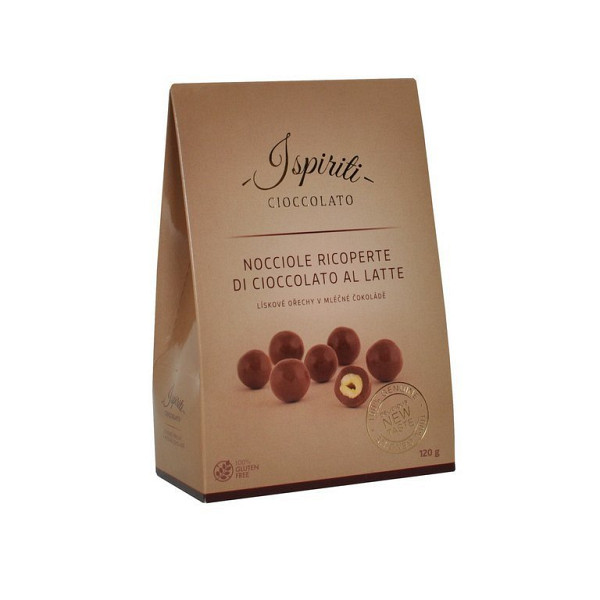 ISPIRITI Lískové ořechy v mléčné čokoládě 120g