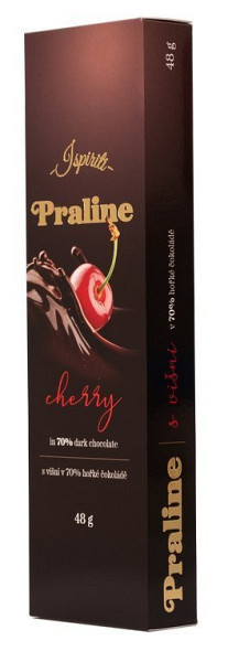 ISPIRITI PRALINE s višní v 70% hořké čokoládě 48g